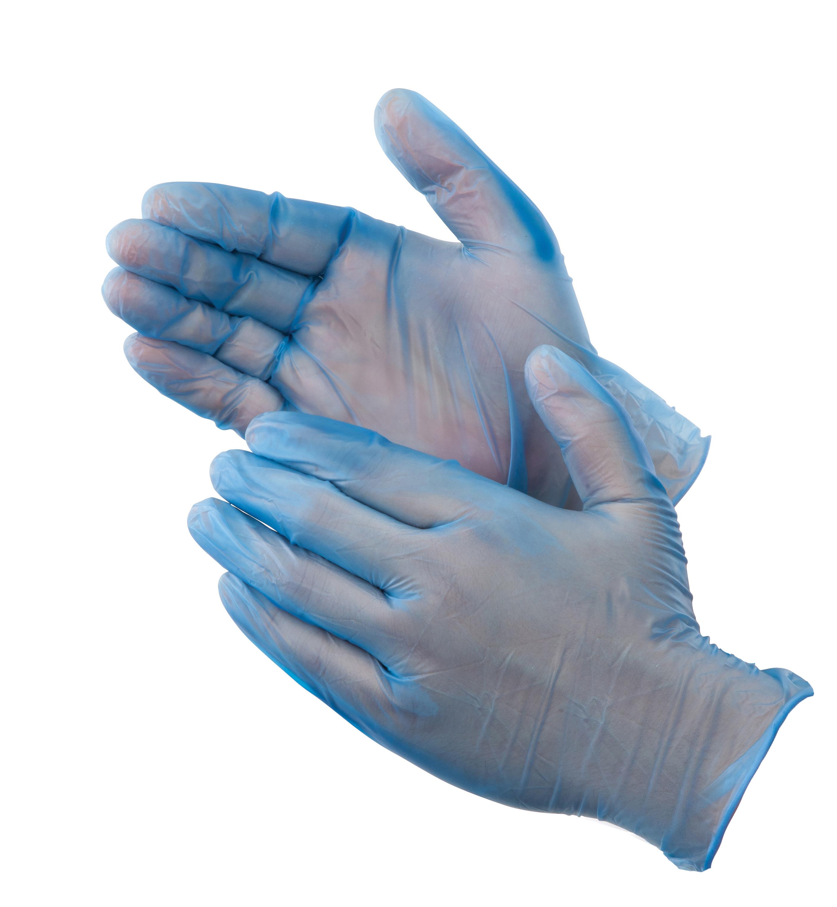 4 MIL POWDER FREE BLUE VINYL 100/BX - Disposable Gloves